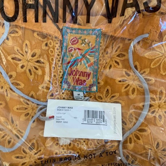 Johnny Was Persimmon Leith Top Rayon Medium NWT - Picture 8 of 9